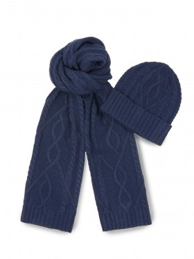  Set in maglia a trecce grande blu notte | Cappelli French Connection da donna