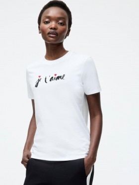  Je T'aime グラフィックTシャツ リネン ホワイト | レディース フレンチコネクション トップス