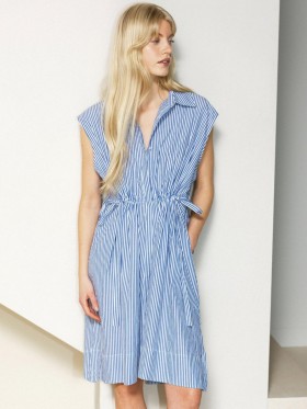 ローズストライプ ノースリーブドレス リネン ホワイト/マリン | レディース フレンチコネクション ドレス