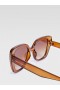  Glamurozne sunčane naočale s mačkastim okom, smeđe | Ženske sunčane naočale French Connection