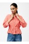  Erin Seersucker Tie Waist Shirt Korall Multifärgad | Dam Toppar French Connection