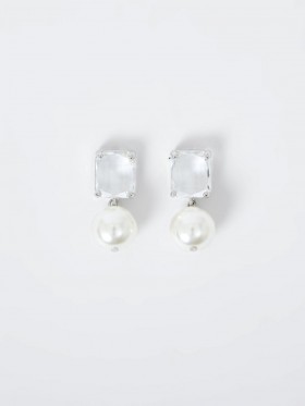  Örhängen med kristallpärlor i silver | Smycken för kvinnor French Connection