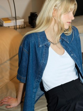  Finley Denim Kortärmad Vintage Skjorta | Dam Toppar French Connection