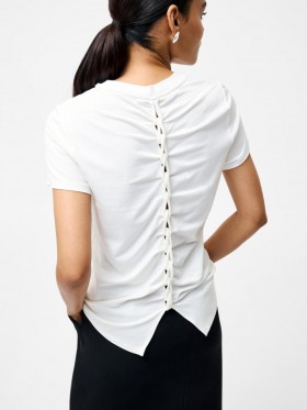  Justine Jersey Rygg Rygg T-shirt Sommar Vit | Dam Toppar French Connection