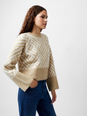  Martina Graphic Cropped Jumper Incense/classic Crm | Dam French Connection Stickat