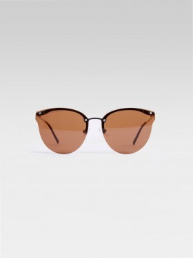  Metall Cat Eye-solglasögon utan bågar, bruna | Damsolglasögon från French Connection
