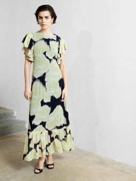  Natalie Emina Chiffong Maxiklänning Ljus Limegrön Multifärgad | Dam Klänningar French Connection