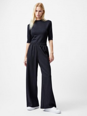 Regina Jersey Stripe Wide Leg Byxor Svarta/Vita | Dam French Connection Set