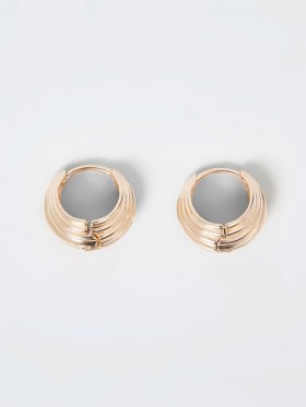 Räfflade Huggie Hoop Örhängen Guld | Dam Smycken French Connection