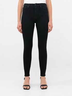  Mjuka stretchiga skinny jeans med hög midja, 76 cm, svarta | French Connection-byxor för kvinnor