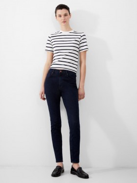  Mjuka stretchiga denimjeans med hög midja, skinny jeans, 76 cm, mörktvättade | French Connection-byxor för kvinnor