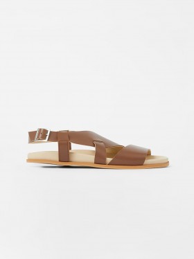  S+w X Branca Asymmetriska Footbed Sandaler Bruna | Damskor French Connection