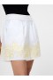  Shorts Alissa de algodón y lino blanco/mantequilla | Shorts French Connection para mujer