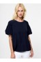  Blusa utilitaria azul marino de crepé con mangas abullonadas | Blusas French Connection para mujer