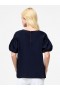  Blusa utilitaria azul marino de crepé con mangas abullonadas | Blusas French Connection para mujer