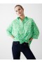 Camisa ligera de crepé Florale Twist, verde/blanco | Blusas French Connection para mujer
