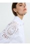 Camisa Lina Cotton Crochet Mix Linen White | Tops French Connection para mujer