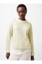  Jersey de punto trenzado con lámina dorada Otilia, dorado/blanco invierno | Ropa de punto para mujer de French Connection