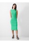  Vestido midi sin mangas de punto canalé verde Poise | Vestidos de mujer de French Connection
