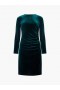 Minivestido de terciopelo verde oscuro con fruncido y manga larga | Vestidos French Connection para mujer