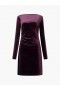 Vestido corto ajustado de manga larga Viola Velvet rojo burdeos | Vestidos French Connection para mujer