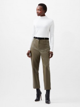  Pantalón Crolenda PU Tapered, color caqui asfalto | Pantalón French Connection para mujer