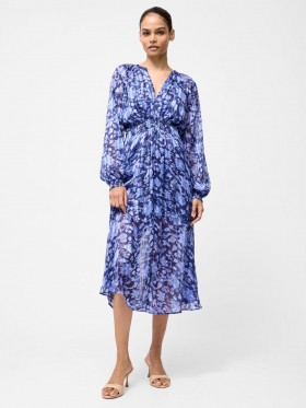  Vestido midi fruncido Cynthia azul medianoche | Vestidos de mujer de French Connection