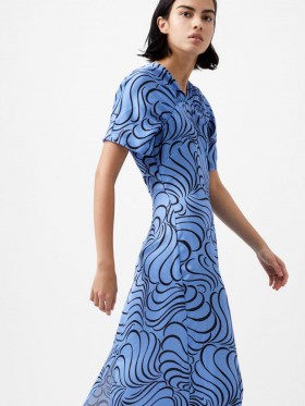  Vestido Felecia Eliza Azul Polvo/Negro | Vestidos de mujer de French Connection