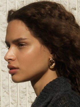  Pendientes de nudo metálico entrelazado dorados | Joyería French Connection para mujer