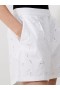 شورت رودس قطني مطرز، كتان أبيض | شورت فرينش كونيكشن نسائي