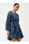  Dámské šifonové minišaty Anna Emina v tmavě modré barvě s potiskem French Connection