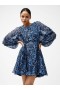  Dámské šifonové minišaty Anna Emina v tmavě modré barvě s potiskem French Connection