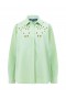 Bavlněná košile s dlouhým rukávem Cambria s výšivkou v jablkově zelené barvě | Dámské košile French Connection