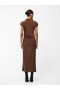  Čokoládové šaty Samira s nařaseným výstřihem | Dámské šaty French Connection