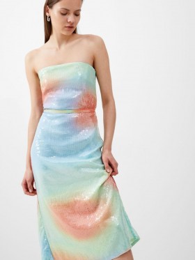  Carwen Anisha Paillet Bandeau Kjole Blå Mist | Dame French Connection Kjoler