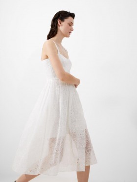  Broderet blondekjole med stropper, sommer, hvid | Damekjoler fra French Connection