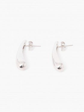  Skulpturelle lange dråbeformede øreringe i rhodium | Damesmykker fra French Connection