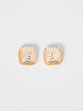  Firkantede design ørestikker i guld | Damesmykker fra French Connection