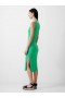 Mouwloze geribbelde midi-jurk Poise Green | Dames French Connection Jurken