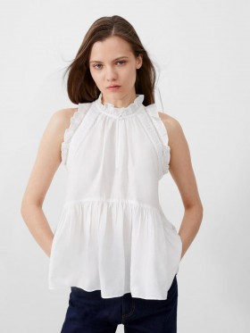  Emily Frill Top Zomer Wit | Dames French Connection Tops