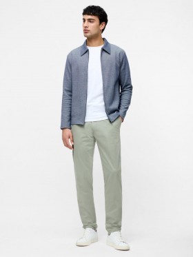 Dubbelzijdig piqué overhemd met lange mouwen en rits in marineblauw | Heren French Connection T-shirts en poloshirts