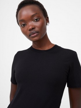  Rallie katoenen T-shirt met ronde hals, zwart | Dames French Connection Tops