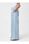  Pantalon large rayé en coton Cambria, lin blanc/bleu | Pantalon French Connection pour femme