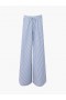  Pantalon large rayé en coton Cambria, lin blanc/bleu | Pantalon French Connection pour femme