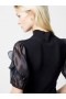  Top Kristine Organza à manches courtes bouffantes noir | Tricots French Connection pour femmes