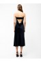  Robe bustier midi en satin noir Oona | Robes French Connection pour femmes