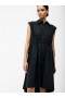  Robe sans manches à nouer en popeline noire | Robes French Connection pour femmes