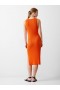  Robe midi sans manches en maille côtelée, couleur mandarine | Robes French Connection pour femmes