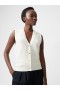  Gilet boutonné en maille recyclée Vhari couleur crème porcelaine | Vêtements en maille French Connection pour femmes