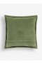Coussin vert foncé en velours délavé | Coussins French Connection